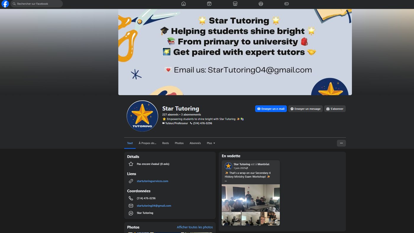Star Tutoring on Facebook